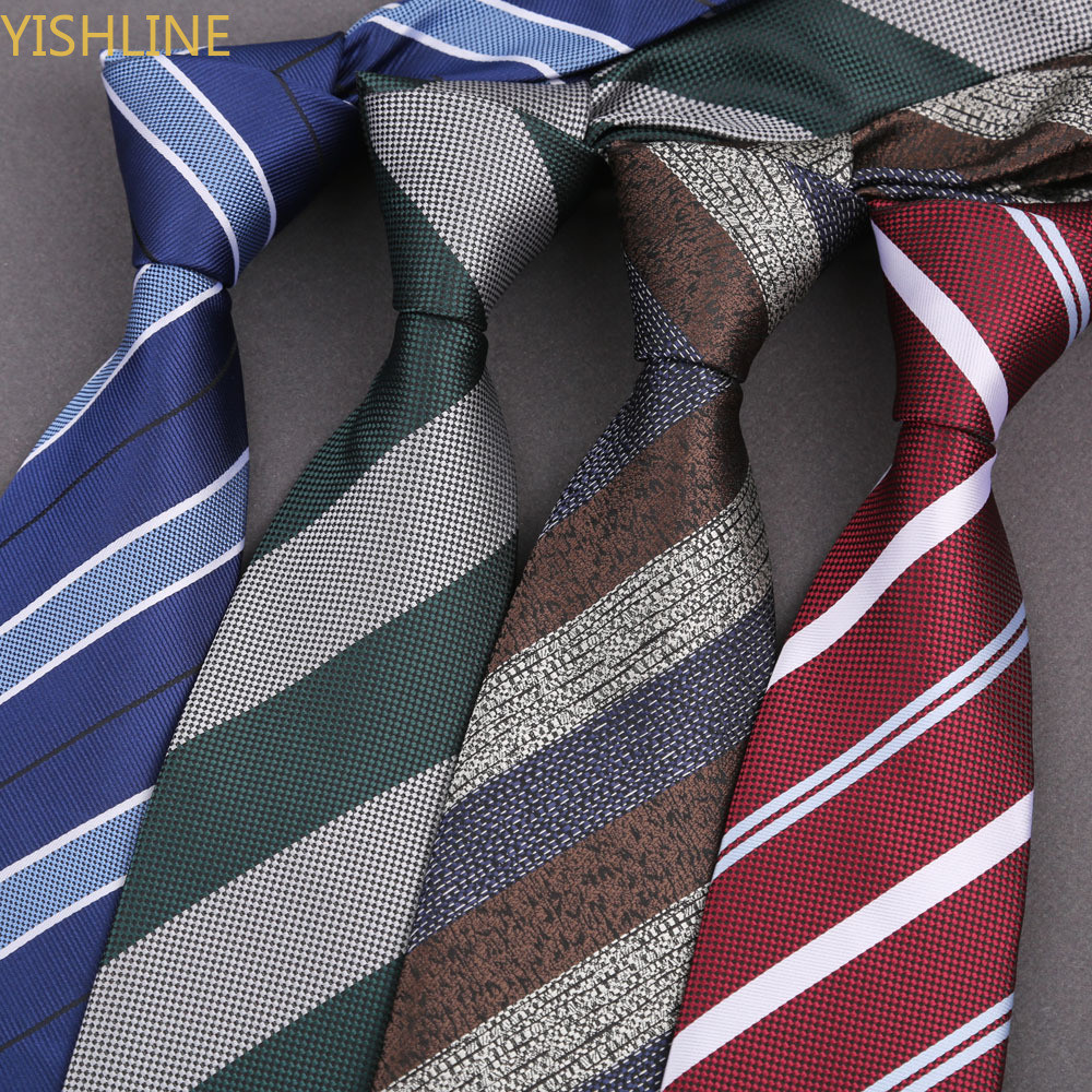 Tie เนคไทผู้ชาย Silm กว้างลาย Designer Tie สําหรับผู้ชายชุดแต่งงานธุรกิจ