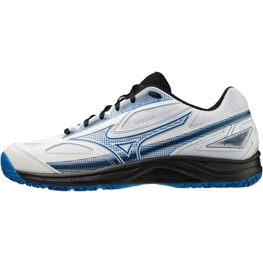 Mizuno Breakshot 4 OC Tennis Shoes - White/Blue/Black - Various Sizes - 2E Width