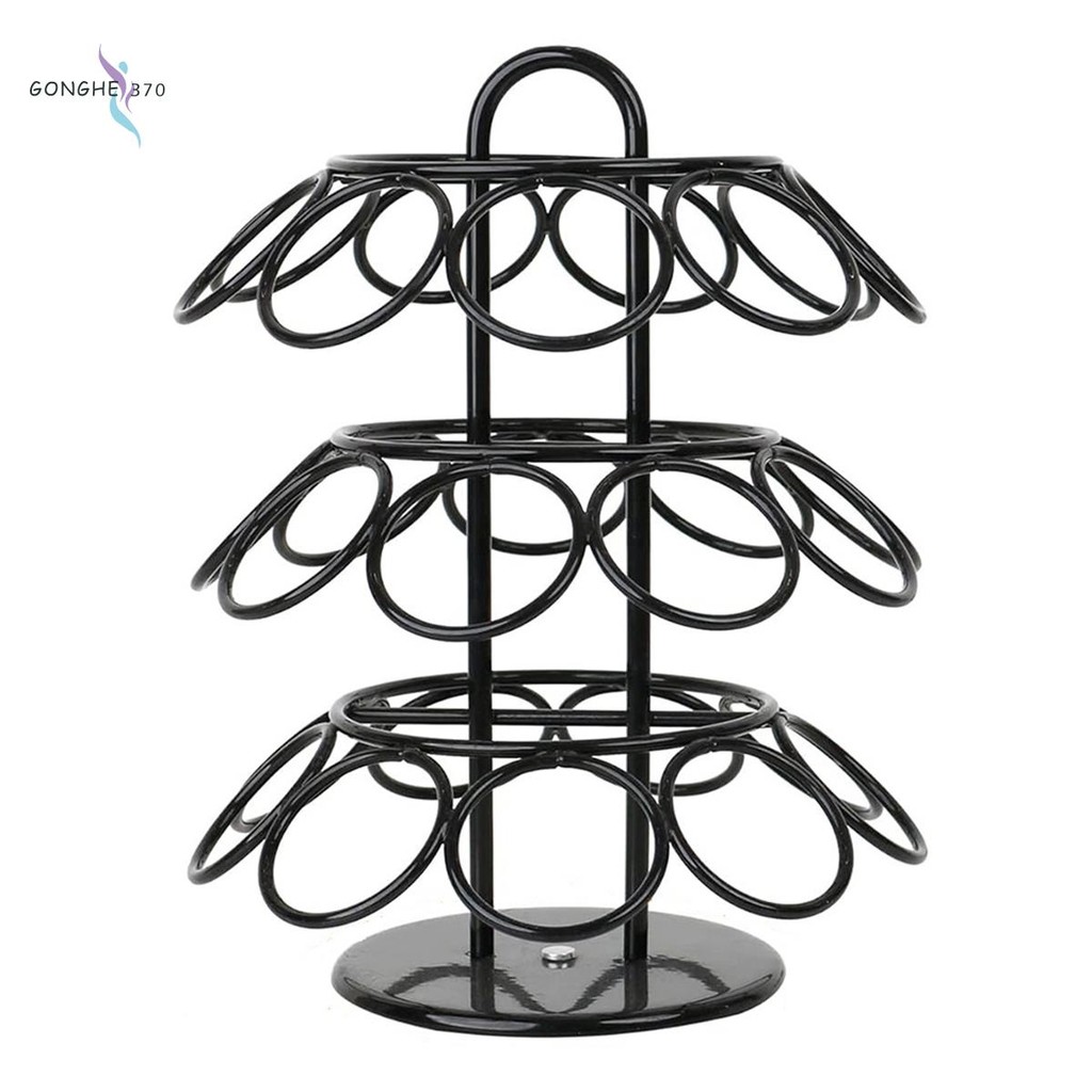 [gonghe370]Coffee Pod Holder เข้ากันได้กับ K Cups (27 Pods), สีดํา