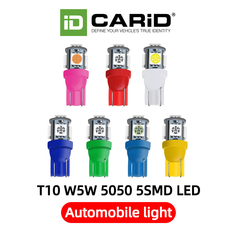 CARiD หลอดไฟหรี่ ขั้วT10 W5W LED 5 ชิพ หลอดไฟหรี่ หลอดไฟหรี่ LED สำหรับมอเตอร์ไซค์ รถยนต์