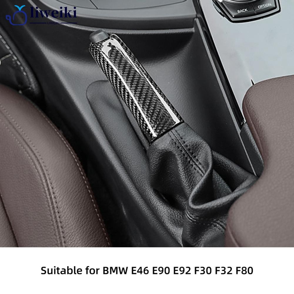 LIWEKI รถ Handbrake เบรคฝาครอบ Shift Lever COVER COLLAR คาร์บอนไฟเบอร์สีสําหรับ BMW E46 E90 E92 E60 