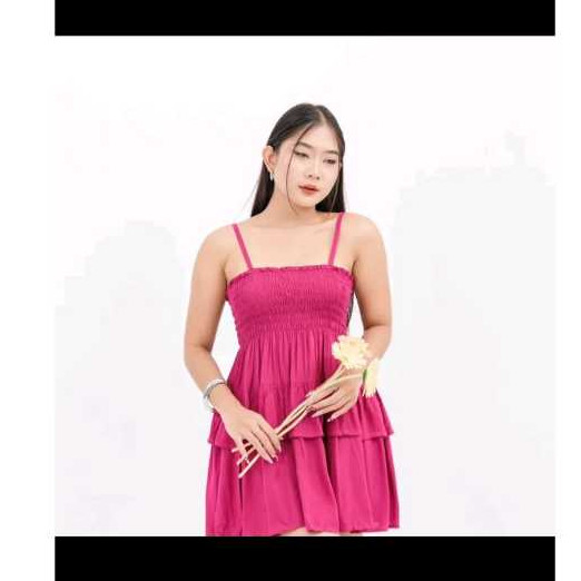 MINI DRESS WINDY DRESS SEXY LAYER SKIRT MODERN CASUAL STREET RELAXED PREMIUM RAYON TWILL MATERIAL ขน