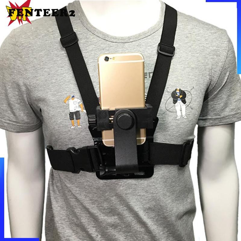 [Fenteer2] Chest Mount Harness Phone Holder Action Camera POV สําหรับโทรศัพท์มือถือ
