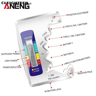 Cleighteen แบตเตอรี่ความจุตรวจสอบเครื่องตรวจจับ ANENG CD AA AAA 9V 1.5V ปุ่มเซลล์ Capacitance เครื่องมือวินิจฉัย