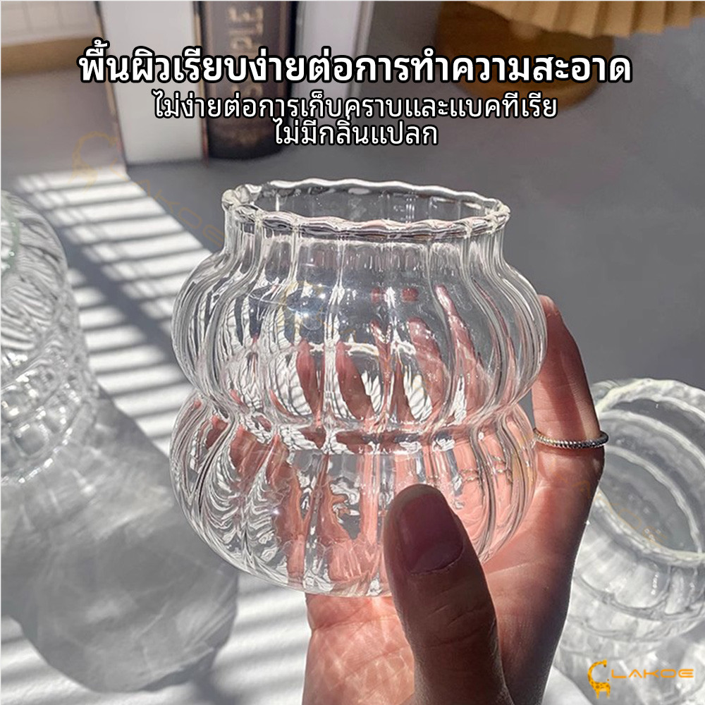 LAKOE แก้วใส แก้วกาแฟ ถ้วยแก้ว โทนมินิมอล แก้วใสลายตรง 410/530/650ML - รูปที่ 7