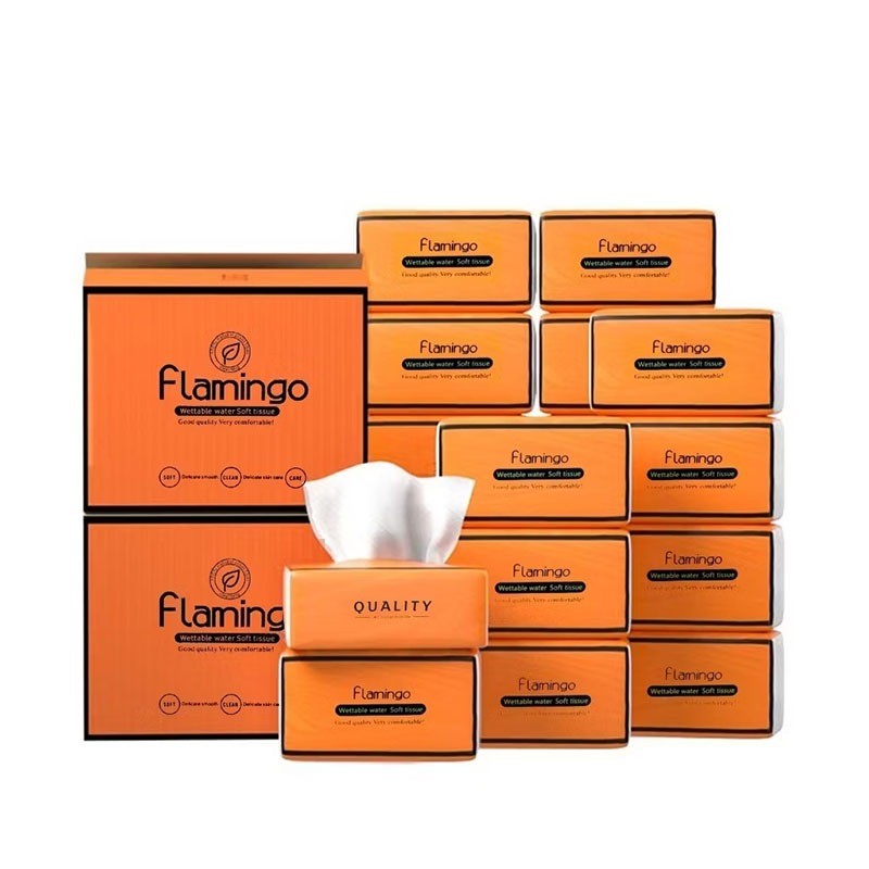 ZZ HOME ลายนกฟลามิงโก GB/T 20808 กระดาษชำระเนื้อนุ่ม ชนิดเบาะลม กระดาษบาง 4 ชั้น ความหนา 420 แผ่น 1 ชิ้น