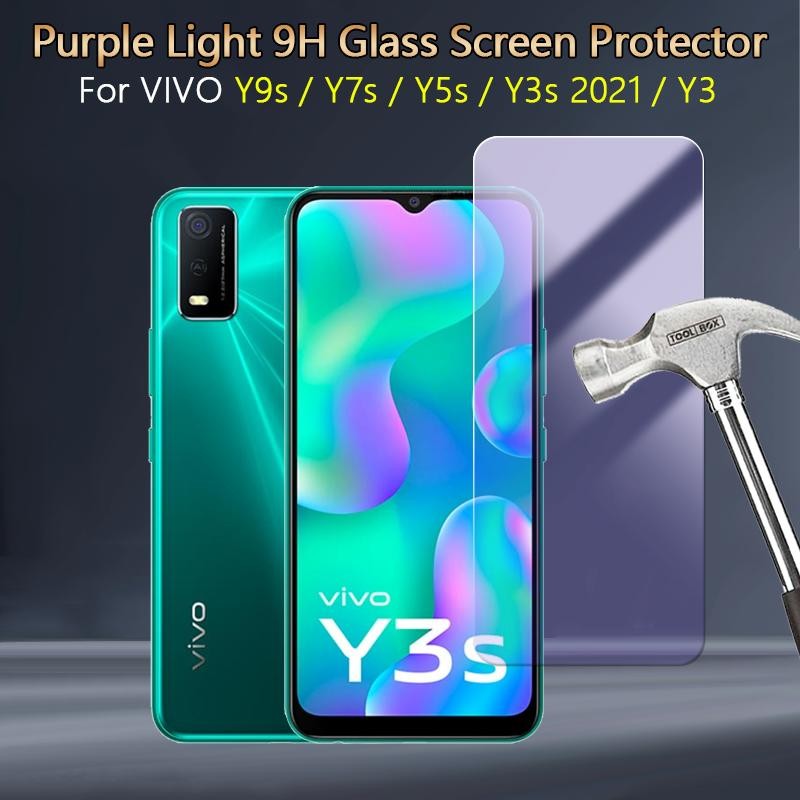 ปลดล็อคลายนิ้วมือสําหรับVIVO Y9s Y7s Y5s Y3s 2021 Y3 แสงสีม่วงHD Clear Slim 2.5D Anti-Scratch 9H Tou