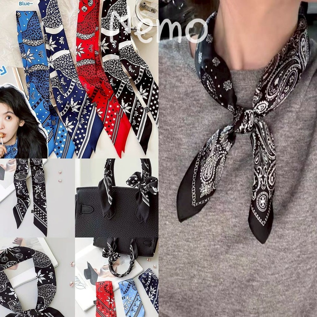 Nemo store🌸# VO-45 ผ้าพันคอ ผ้าเช็ดหน้า ลายโบฮีเมี่ยนผ้านิ่ม สีสดใส