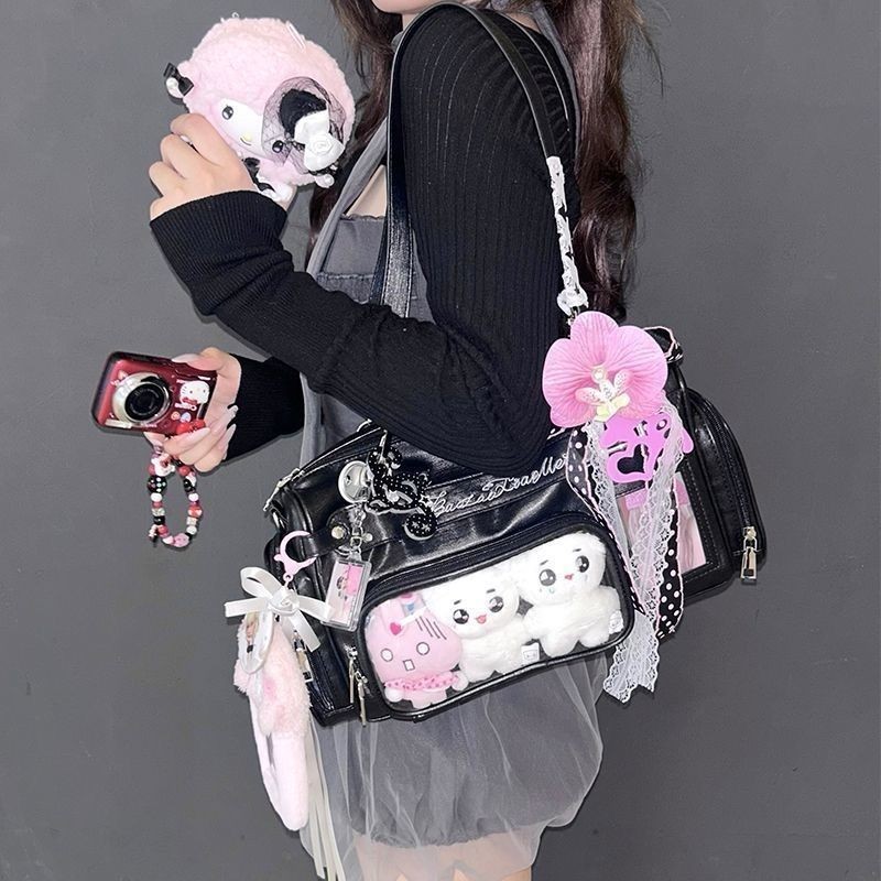 Pain Bag กระเป๋าใสกระเป๋าสองมิติกระเป๋า Original Pain Bag Niche กระเป๋าหญิงAll-Match Casualแบบพกพาไหล่เดียวใสบอสตันกระเป๋า