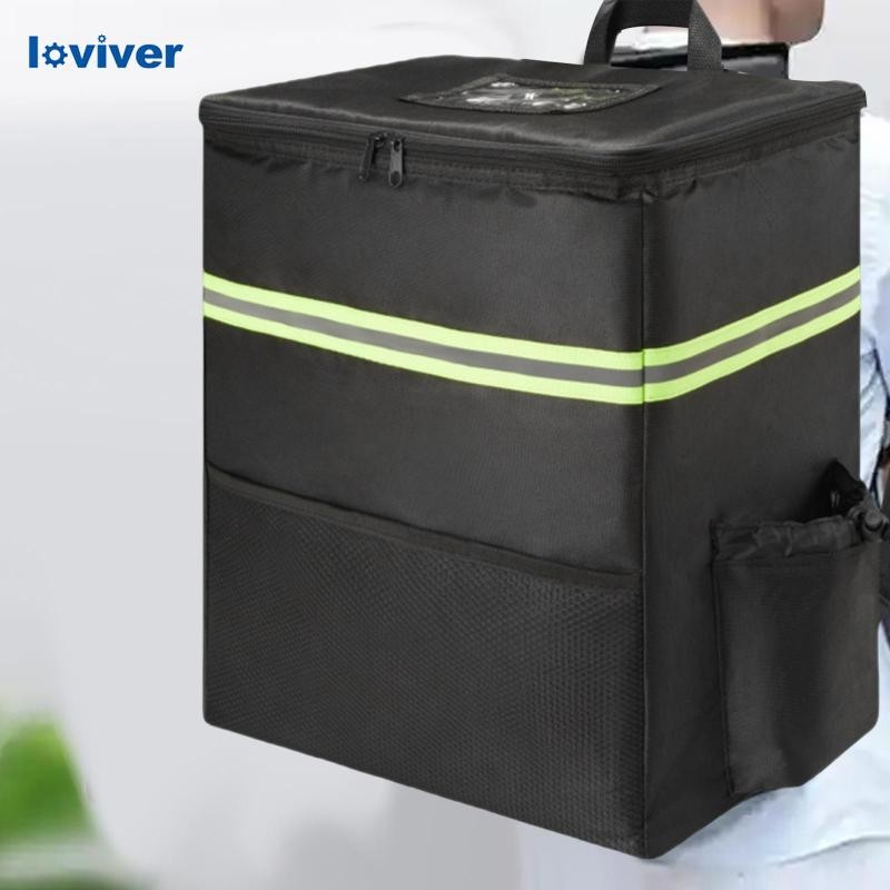 [Loviver] Delivery Backpack Insulated Backpack Zipper Container Delivery Case Catering Cooling Bag f