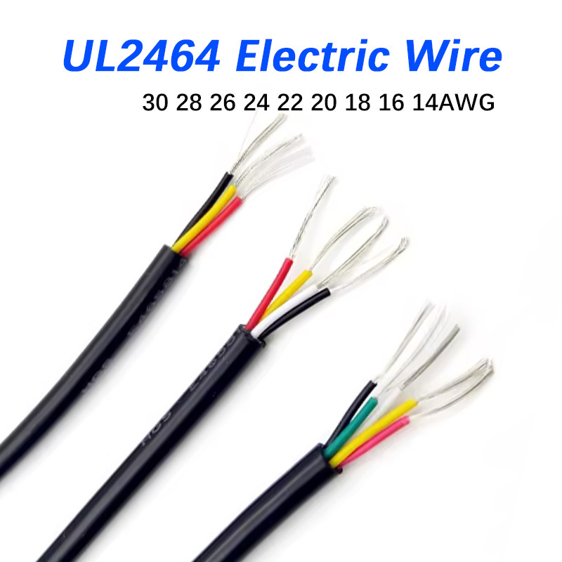 30 28 26 24 22 20 18 16 14โดยรวม UL2464 สีดําปลอกสายไฟช่องสายเสียง 2 3 4 5 6 7 8 10 แกนฉนวนทองแดงอ่อน สัญญาณควบคุม