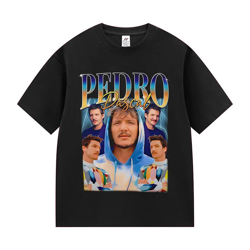 KATUN Actor Pedro Pascal Film Graphic T-Shirt Mens Retro Fashion T-Shirt เสื้อยืด Unisex Cotton 100%
