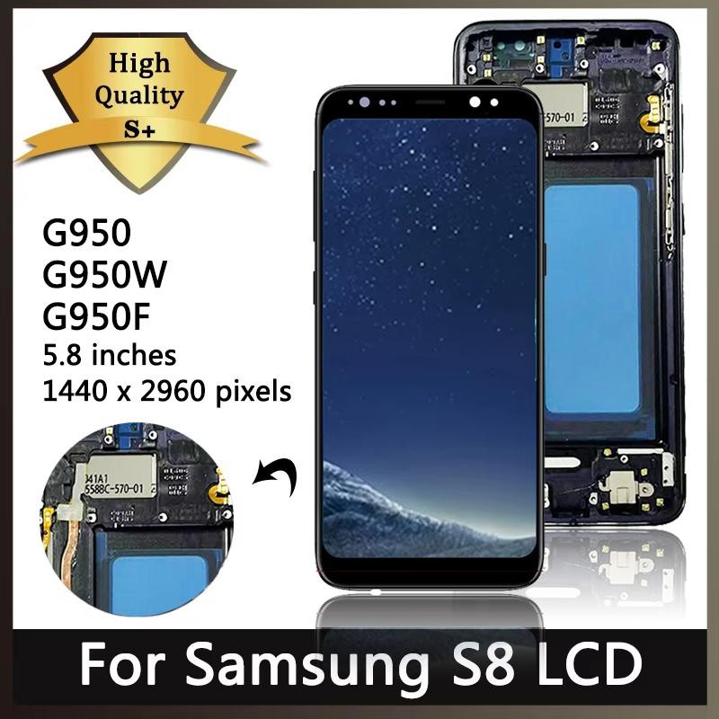 หน้าจอ TFT S8 ใหม่สําหรับ Samsung S8 G950F G950FD G9500 G950U จอแสดงผล Lcd กรอบหน้าจอสัมผัส Digitize