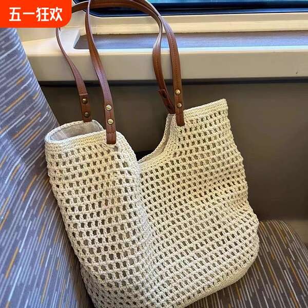 ซิการ์ แท้ กระเป๋า age free กระเป๋าผ้าทอผ้าฝ้ายสะพายไหล่เดี่ยวความจุขนาดใหญ่รุ่นใหม่2025กระเป๋าโท้ทผ