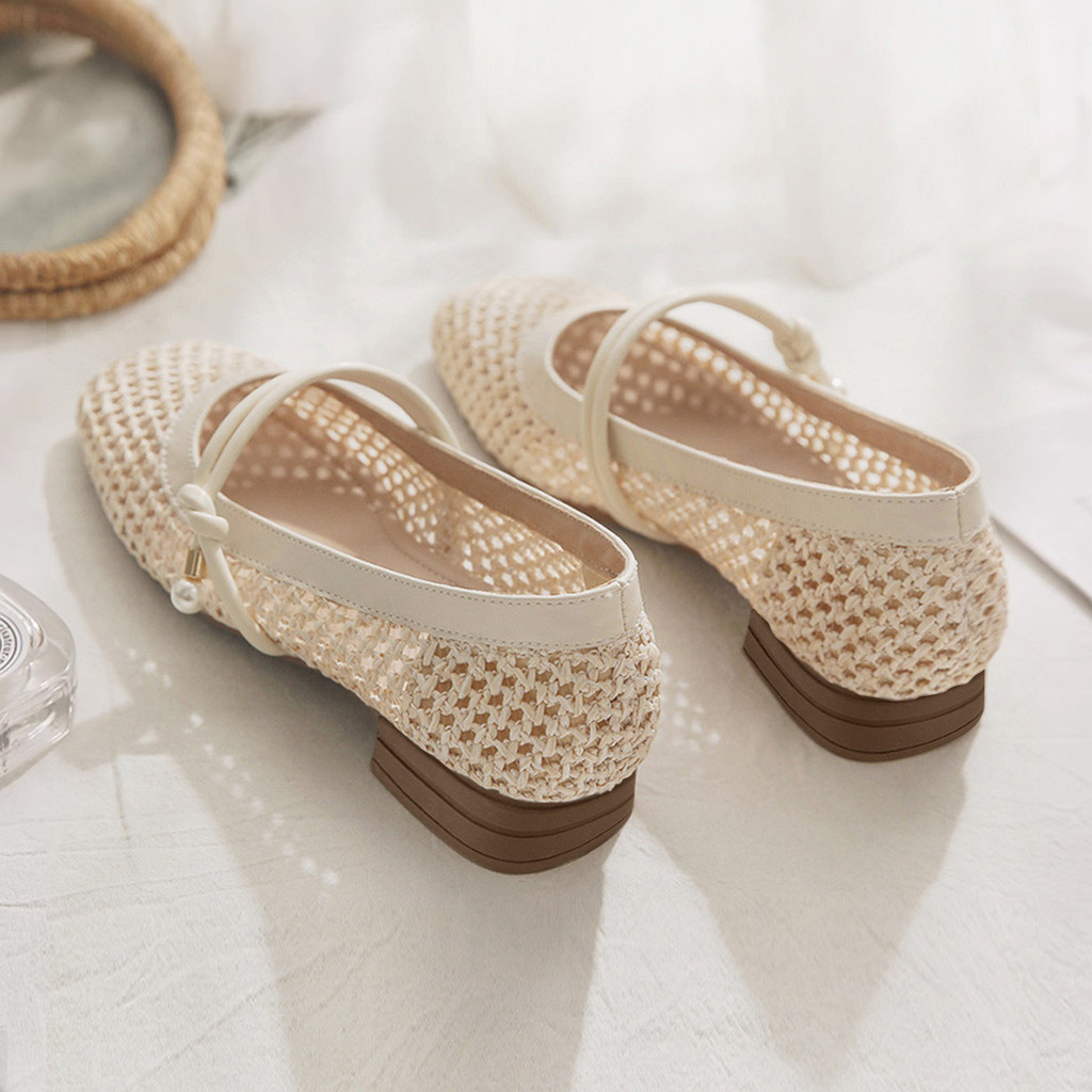 FOXER รองเท้าสตรีแมรี่เจนผู้หญิง แฟชั่นนุ่มสบายตาข่ายตาข่ายระบายอากาศเบาๆ เหมาะก