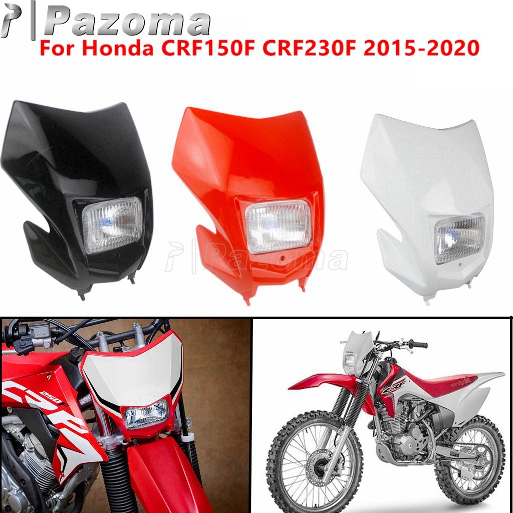 Pl วิบากสีแดง/ขาว/ดำไฟหน้า F Airing จักรยานสกปรก E Nduro โคมไฟหัวไฟหน้าสำหรับฮอนด้า CRF150F CRF230F 