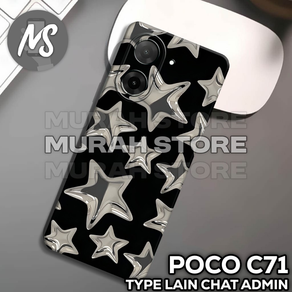 ยาง POCO C71 เคส Softcase / MS44 / STAR motif / เคส POCO C71 / เคส POCO C71 / ซิลิโคน