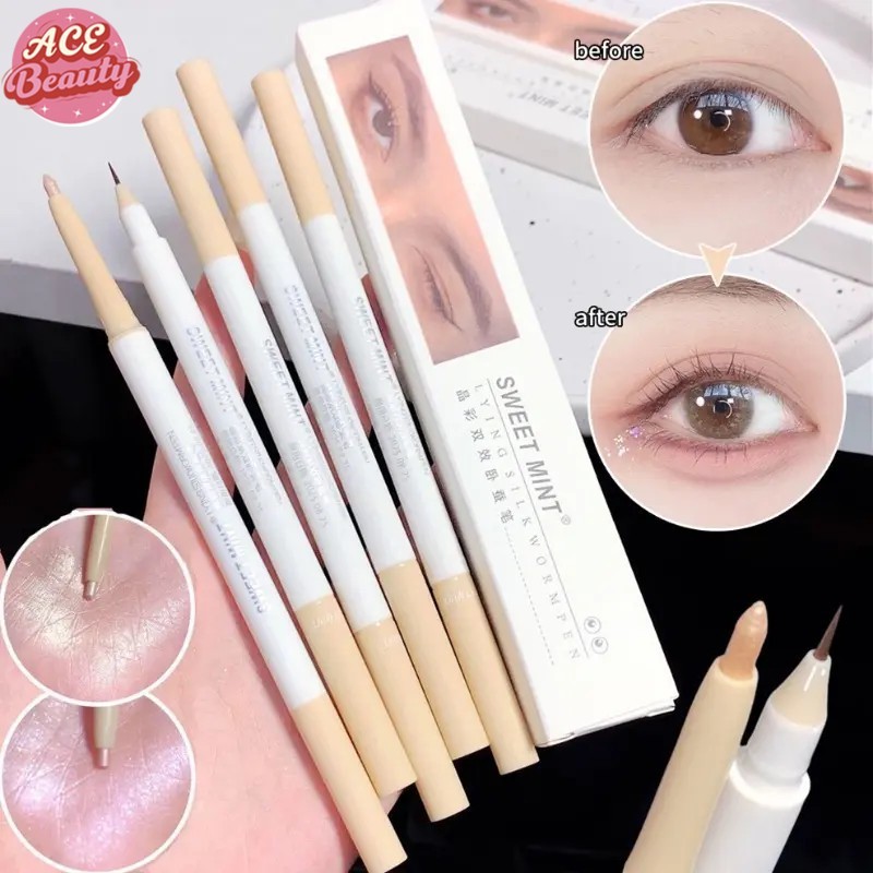 ดินสอเขียนขอบตา ดินสอไฮไลท์ ดินสอเขียนขอบตา 2 หัว 2-in-1 มีให้เลือก 5 สี Dual Eye Contour Pen กันน้ำและกันรอยเปื้อน