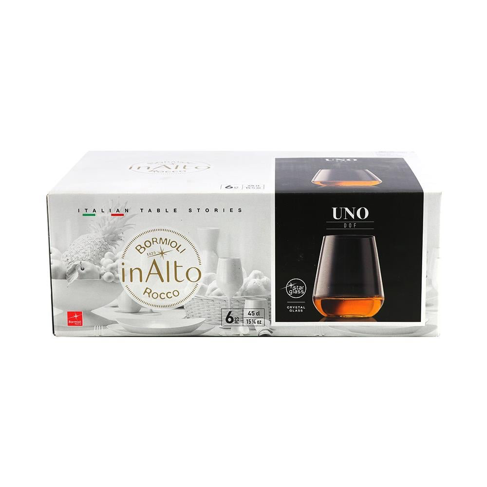 แก้วน้ำ อุปกรณ์บนโต๊ะอาหาร แก้วน้ำ BORMIOLI UNO 15 ออนซ์ แพ็ค 6 ใบ 
 แก้วน้ำ ผ่านกรรมวิธีผลิตอย่างพิ