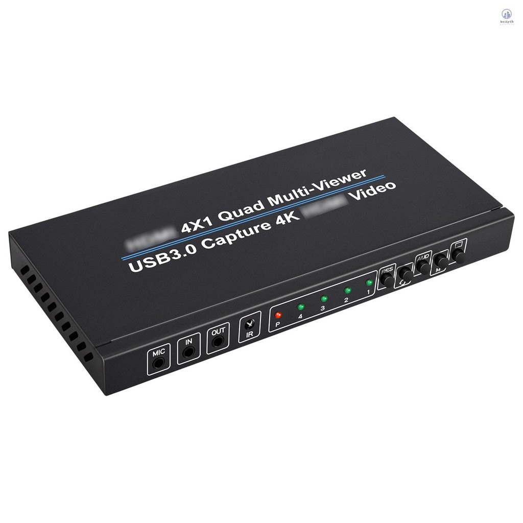 4x1 HDMI 4K@30Hz Screen Splitter Quad Multi-viewer Screen Divider 4-in-1-out พร้อมการสลับไม่มีรอยต่อ