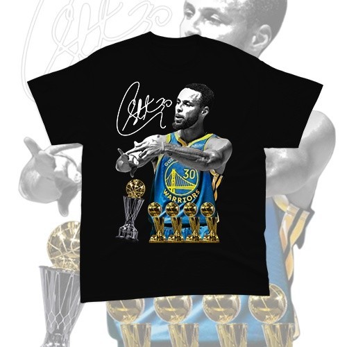 เสื้อยืด Stephen Curry "4x Champions" Edition สำหรับกีฬาผู้ชาย ทีม Golden State Warriors ปี 2022