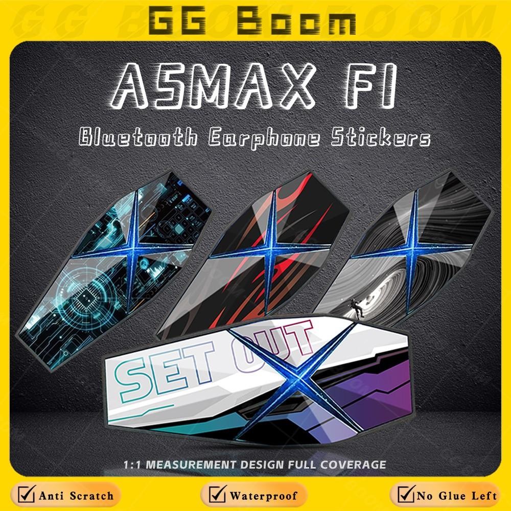 หมวกกันน็อครถจักรยานยนต์หูฟังบลูทูธสติกเกอร์เกราะป้องกันบุคลิกภาพที่มีสีสันตกแต่งรูปลอกสําหรับ ASMAX