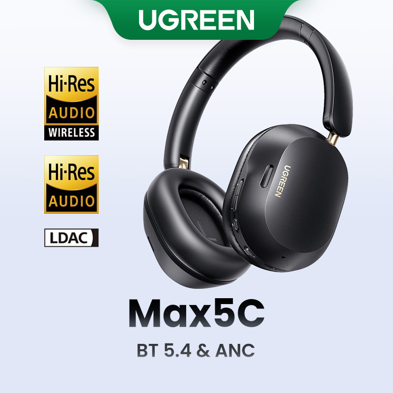 UGREEN หูฟัง ANC Max5c | บลูทูธ + สาย USB-C | 43dB การยกเลิกเสียงรบกวน | เสียงความละเอียดสูง | แบตเต