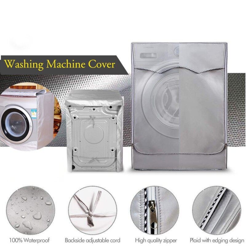 ผ้าคลุมเครื่องซักผ้าฝาหน้า กันฝุ่น กันแดด กันฝนสาด ทนทานไม่เปื่อยง่าย ที่คลุมเครื่องซักผ้า คลุมเครื - รูปที่ 3