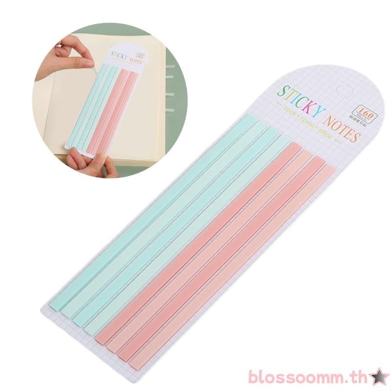 BLOSS Long Strips Repositionable Stick Index Tabs Book Tabs Flags เครื่องหมายหน้ากาว