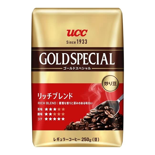 UCC UESHIMA COFFEE Roasted Beans Gold Special Rich Blend 1 bag- Shipping from Japan -
