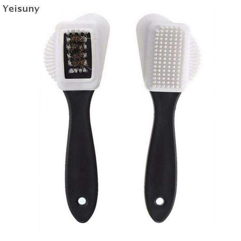 [Yei] 3-Side Shoe Suede Leather Nubuck Shoes Cleaning Brush Cleaner Boot Stain Dust COD
