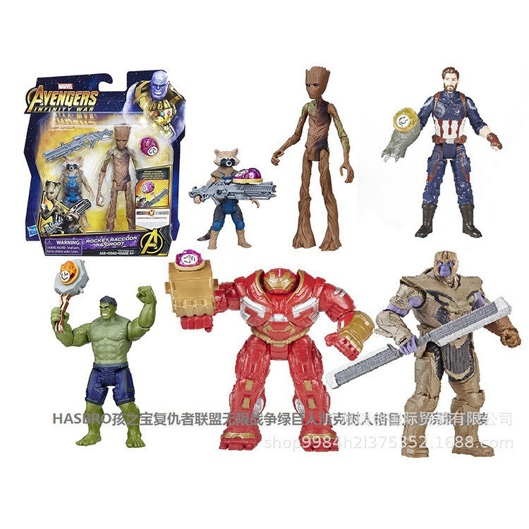 Marvel Marvel Marvel Galaxy Guardians Rocket Raccoon Tree บุคลิกภาพ Groot ชุดตุ๊กตาทํามือ