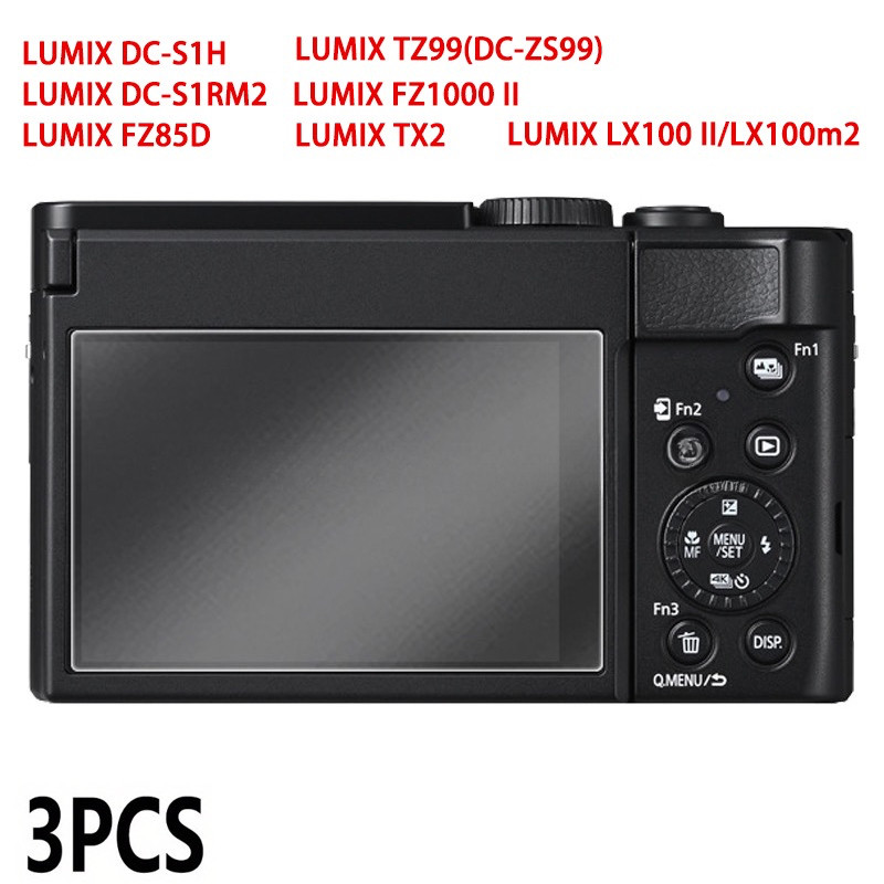 3pcs ป้องกันหน้าจอฟิล์มกระจกนิรภัย 9H ฟิล์มสําหรับ Panasonic LUMIX DC-TZ99/ZS99/S1H/S1RM2/FZ85D/FZ10