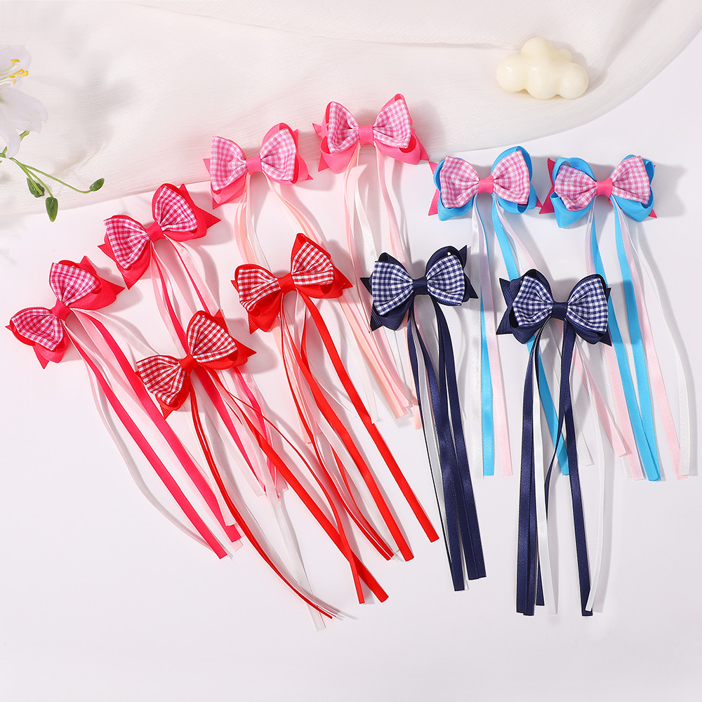 2pcs น่ารักริบบิ้นยาวพู่กันกิ๊บตัดผมสำหรับสาว ๆ Headwear ฤดูใบไม้ผลิพรรคผมหางม้ากิ๊บตัดผมอุปกรณ์เสริม - รูปที่ 4
