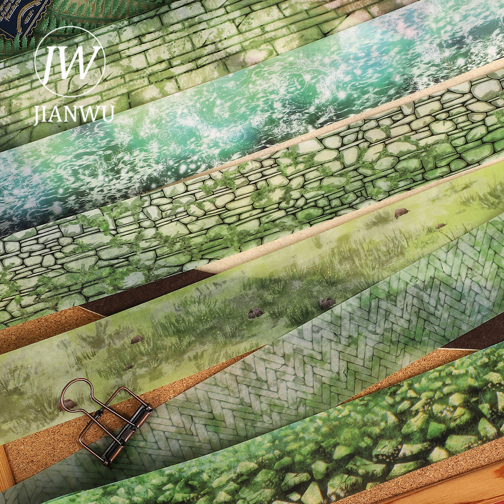 JIANWU 40 มม.* 200 ซม.VINTAGE ชั้นกระเบื้องผนังพืชหินภูมิทัศน์วัสดุ Collage Washi เทป Creative DIY Journal เครื่องเขียน