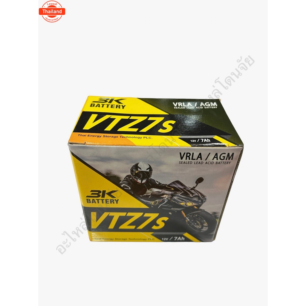 ใหม่แตเตอรี่ 3 K สำหรัรถมอเตอร์ไซด์ 3K BATTERY  VTZs 12 Volt / 5-7 Ah / VRLA / AGM แท้!!