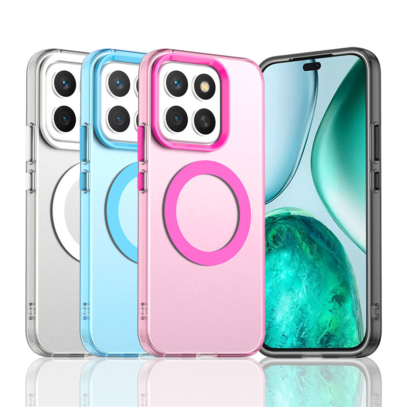 กรณีโปร่งแสงสําหรับ Honor X8c สําหรับ Honor X8c การดูดซับแม่เหล็กไร้สายชาร์จปกหลังสําหรับ Honor X8c 