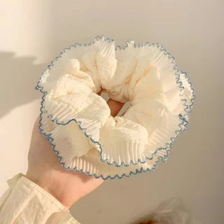 Scrunchies ยางรัดผมขนาดใหญ่ สไตล์หวาน เครื่องประดับผม 4 ชิ้น