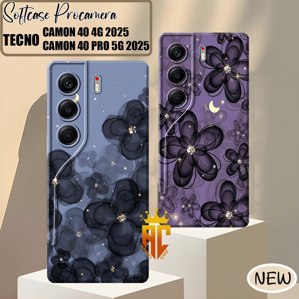 ล่าสุด Tecno Camon 40 4G / Tecno Camon 40 Pro 4G / 5G 2025 Softcase Small Floral Motif Casing - Case