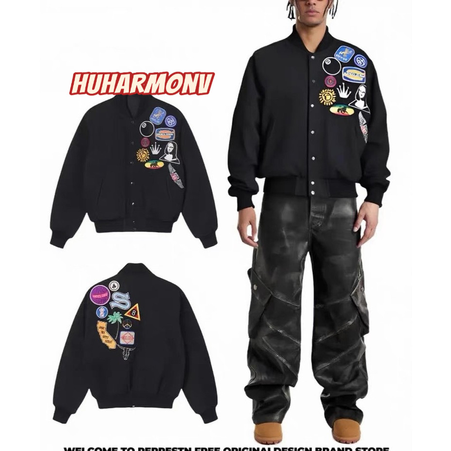 แจ็คเก็ตผู้ชาย ปักลาย สไตล์อเมริกัน แบรนด์ Ocshean