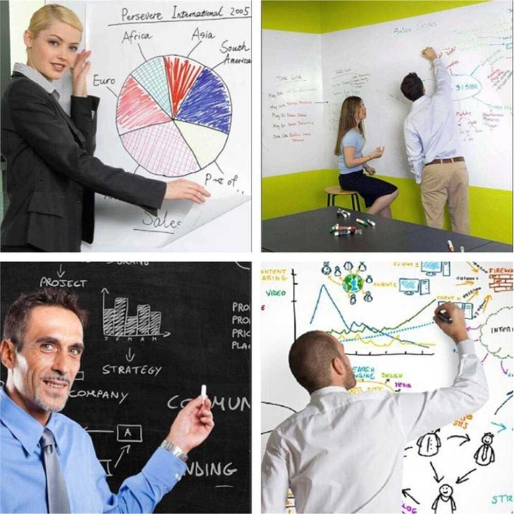 SHIMSTR H&F สติ๊กเกอร์ติดผนังไวท์บอร์ดแบบยืดหยุ่น 200x45ซม. - HF514