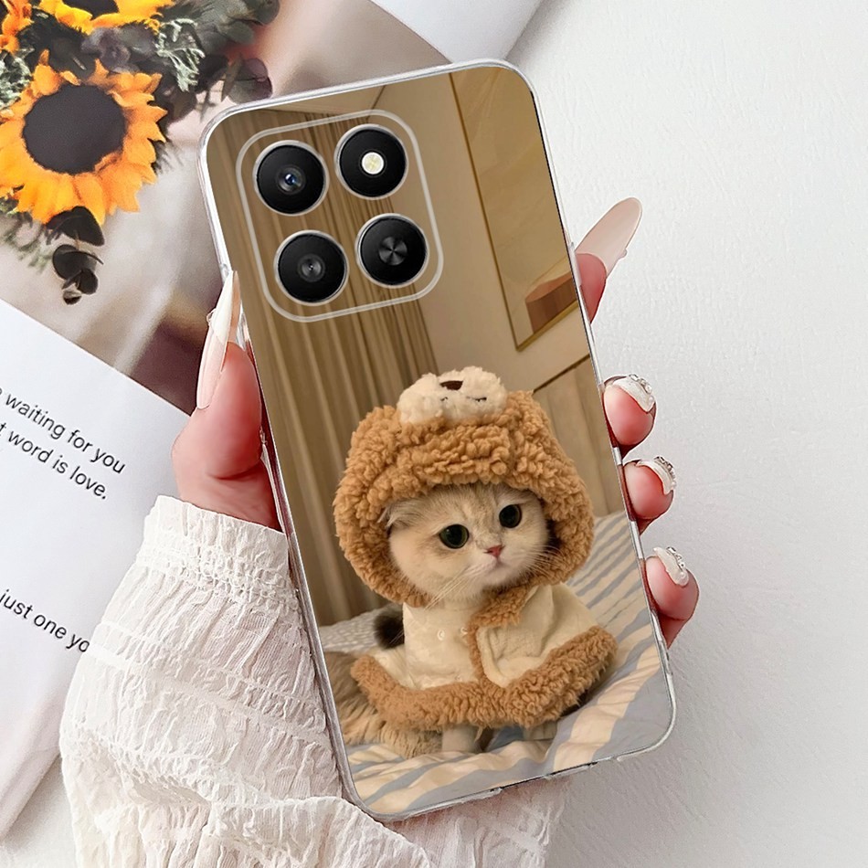 สําหรับ Honor X7D LGN-NX1 ใหม่ Elegant ดอกไม้แมวภาพวาดปลอก HonorX7D X 7D 5G ซิลิโคนนุ่ม TPU เคสโทรศัพท์ - รูปที่ 7