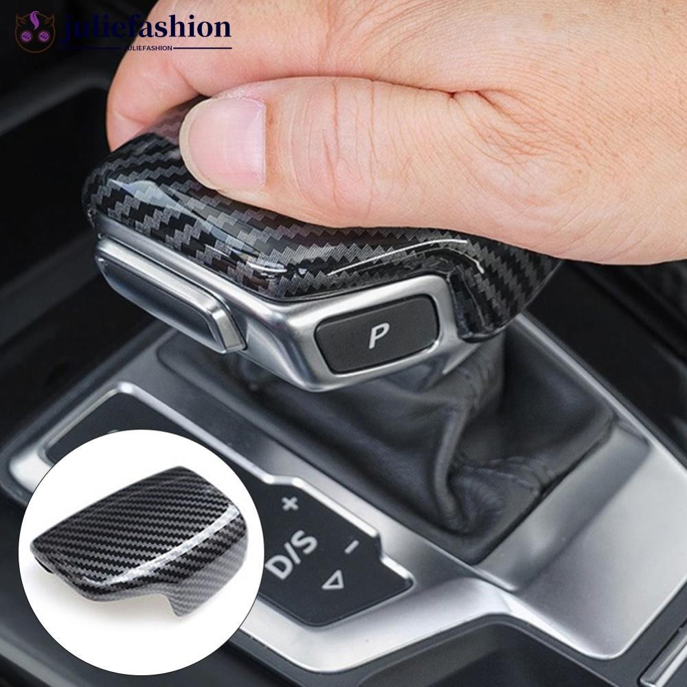 JULIEFASHION คาร์บอนไฟเบอร์รูปแบบเกียร์ Shift Knob Handle Trim สติกเกอร์ Fit สําหรับ Audi A3 S3 A3L/