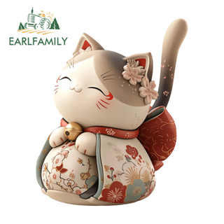 EARLFAMILY ญี่ปุ่น Lucky Cat สติกเกอร์รถแฟชั่น Scratch-Proof…