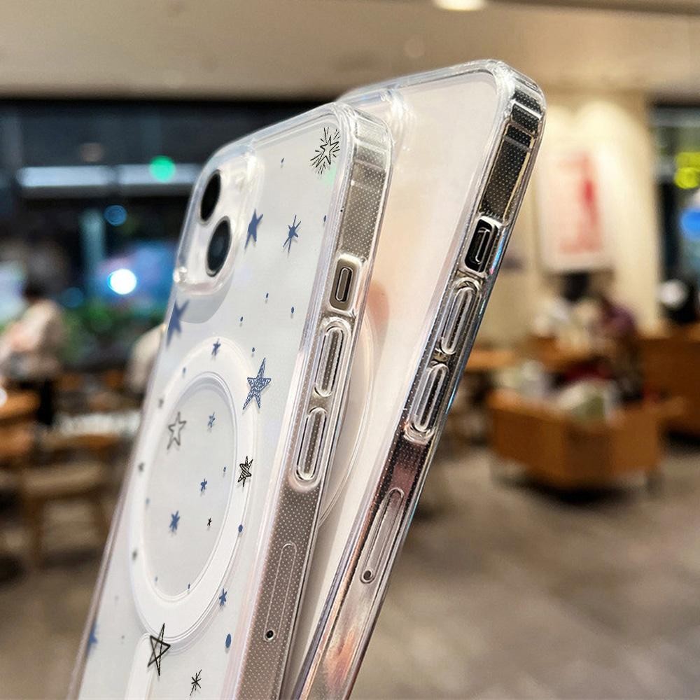 Magnetic เคส For Samsung A55 S25 Ultra A16 A56 A15 A54 A35 A26 A36 A06 S24 S23 S26 FE เคสพีซีแข็งกันกระแทกแบบใสแม่เหล็ก - รูปที่ 6