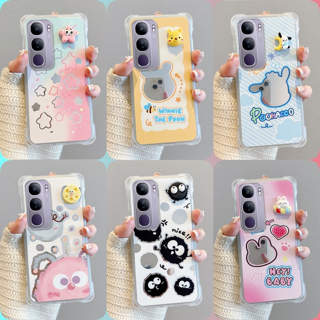 เคส VIVO Y19S กระจก‌สี่มุมป้องกันกรณีโทรศัพท์หล่น