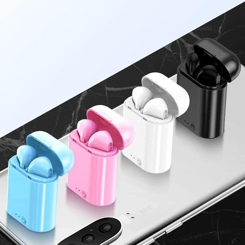 I7Mini TWS หูฟังบลูทูธ 5.1 ชุดหูฟังบลูทูธไร้สาย 9D สเตอริโอกีฬากันน้ําหูฟังชุดหูฟังพร้อมไมโครโฟนกล่อ