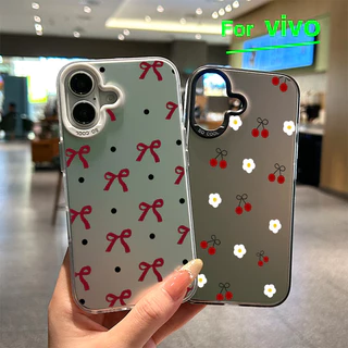 สำหรับ Vivo เคส Y200 Y20 Y20s Y12s Y12A โบว์สีแดง Y17 Y12 Y15 Y11 Y12i Y15A โทรศัพท์วิโว่ V40 V40PRO Y18 Y18s Y18E