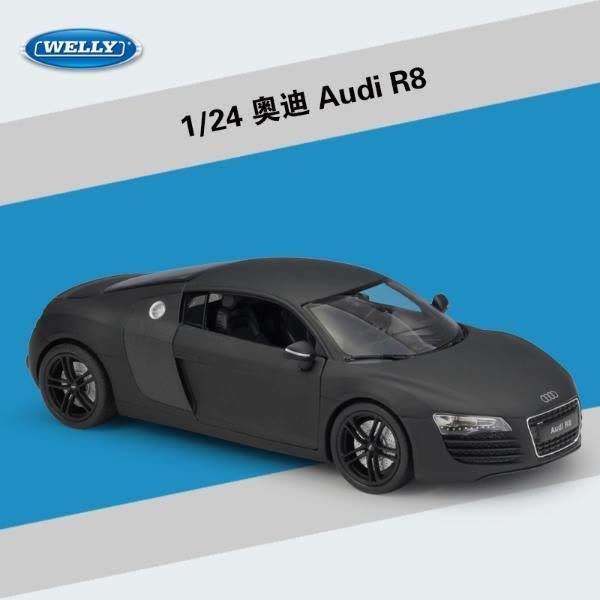 WELLY Willie 1: 24 Audi Audi R8 จําลองรถรุ่นของขวัญตกแต่งของเล่น