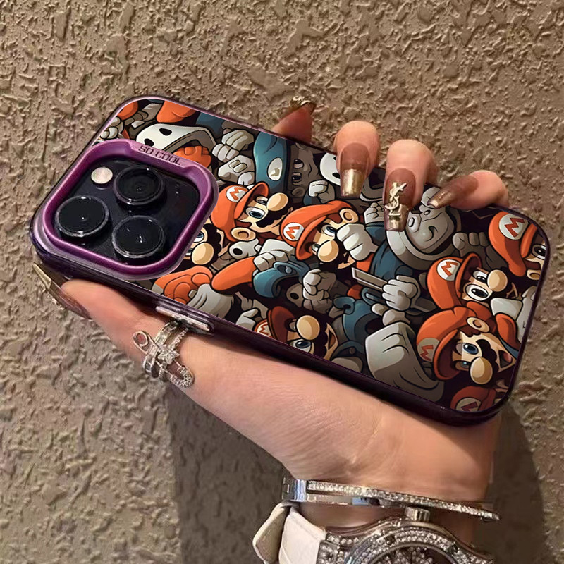 กรณีโทรศัพท์มือถือซิลิโคนแข็งหรูหรา ซูเปอร์แมรี่ for IPhone 13 12 7Plus 14 15 11 Pro MAX 8 6 7 6S Plus X XR XS - รูปที่ 7